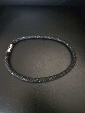 Swarovski Stardust Bracelet or Choke Necklace In Black With Magnetic Clasp